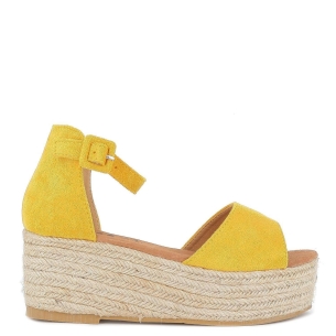 Sandalia de plataforma yute Amarillo