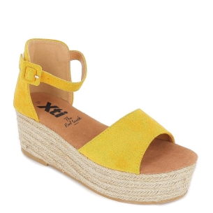 Sandalia de plataforma yute Amarillo 2