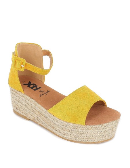 Sandalia de plataforma yute Amarillo