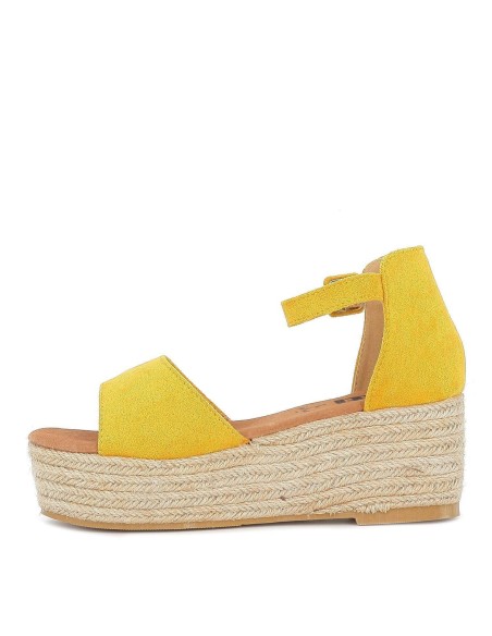 Sandalia de plataforma yute Amarillo