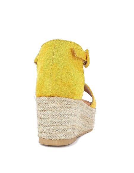 Sandalia de plataforma yute Amarillo