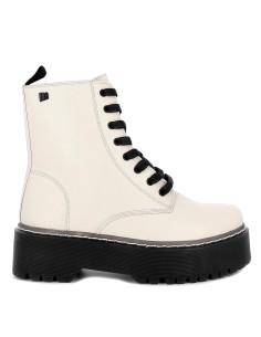 Bota blanca militar con plataforma