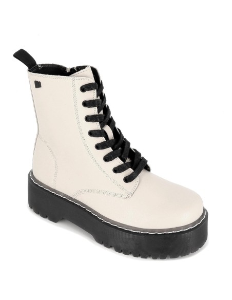 Bota blanca militar con plataforma