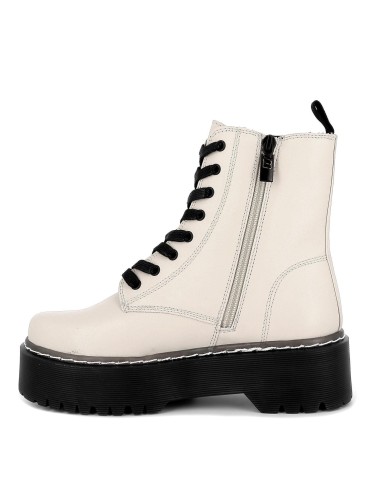 Bota blanca militar con plataforma