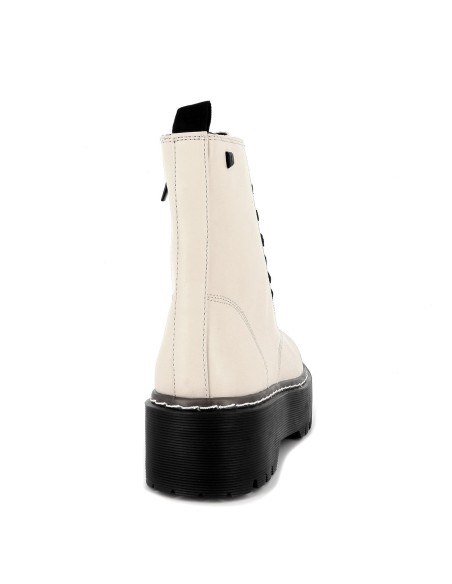 Bota blanca militar con plataforma