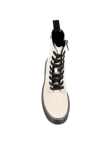 Bota blanca militar con plataforma