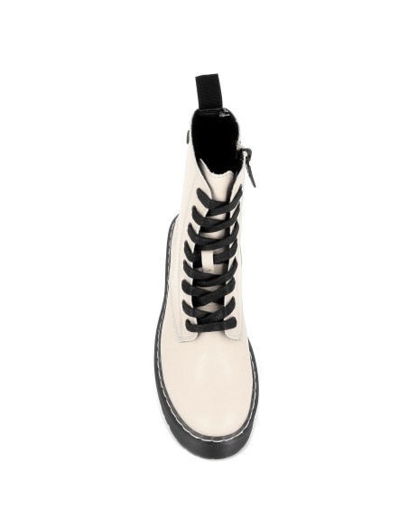 Bota blanca militar con plataforma