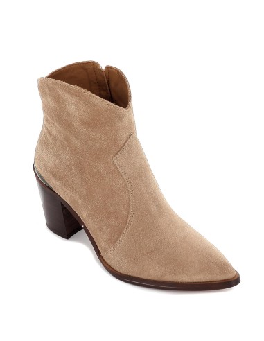 Botín tejano de tacón efecto madera