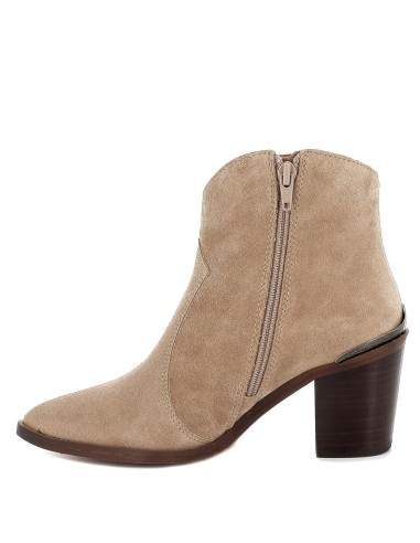 Botín tejano de tacón efecto madera