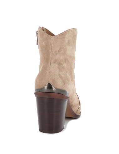 Botín tejano de tacón efecto madera