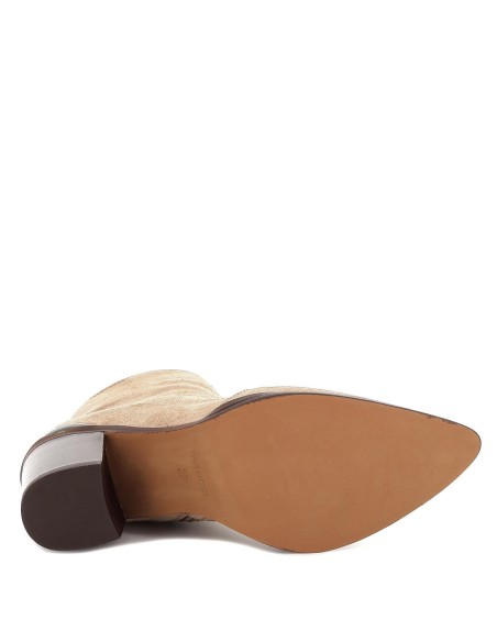 Botín tejano de tacón efecto madera