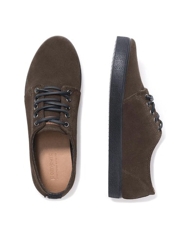 Zapatilla piel serraje cordones piel casual marrón