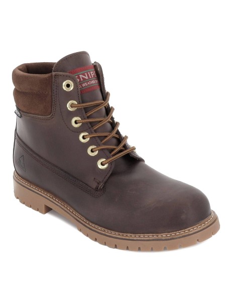 Bota piel nobuck collarín marrón