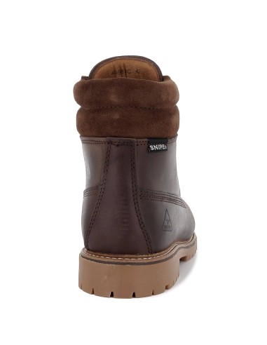 Bota piel nobuck collarín marrón