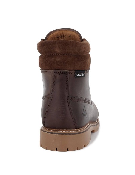 Bota piel nobuck collarín marrón