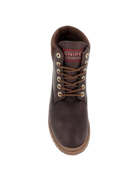 Bota piel nobuck collarín marrón