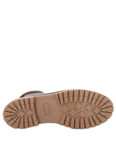 Bota piel nobuck collarín marrón