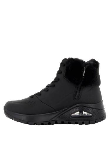 Bota negra con calentadores mujer