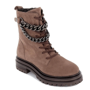 Botín tejano con tachas en serraje mujer Marrones 2