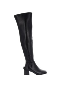 Bota licra elastica napa negro mujer tacon retro