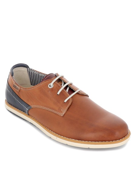 Zapato de piel cordones cómodo para hombre marrón Marrones