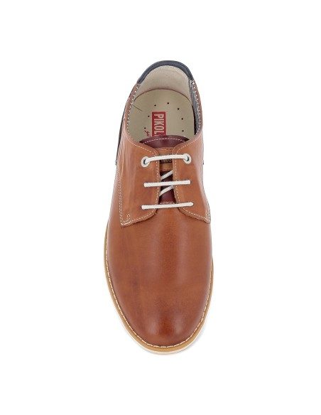 Zapato de piel cordones cómodo para hombre marrón Marrones