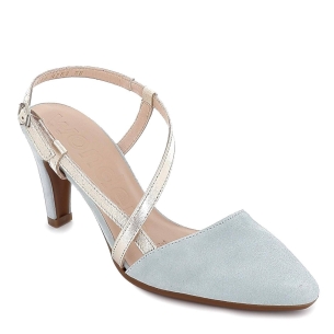 Sandalia tacón vestir tiras celeste Azul 2