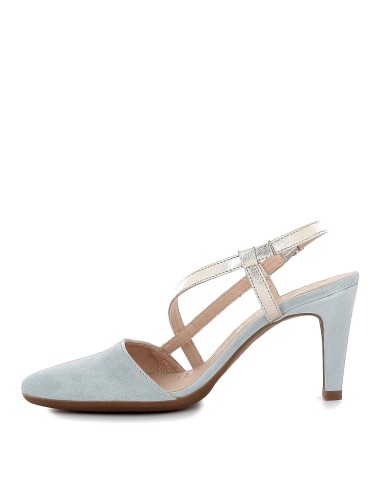 Sandalia tacón vestir tiras celeste Azul