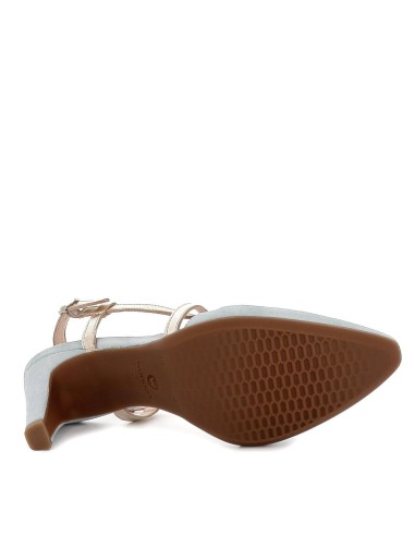 Sandalia tacón vestir tiras celeste Azul