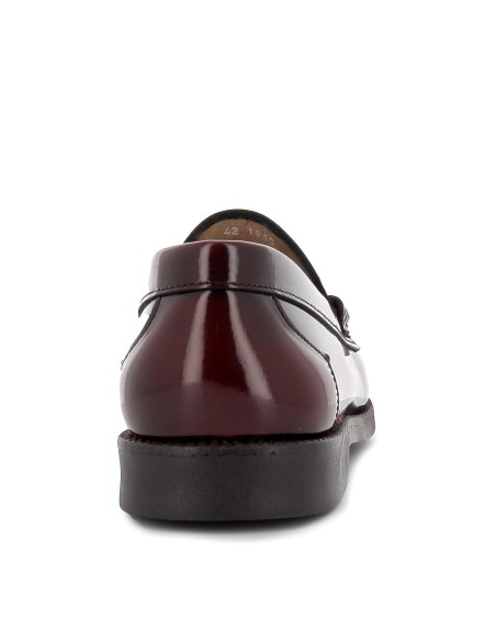 Mocasín de hombre vestir suela goma ligera rojo