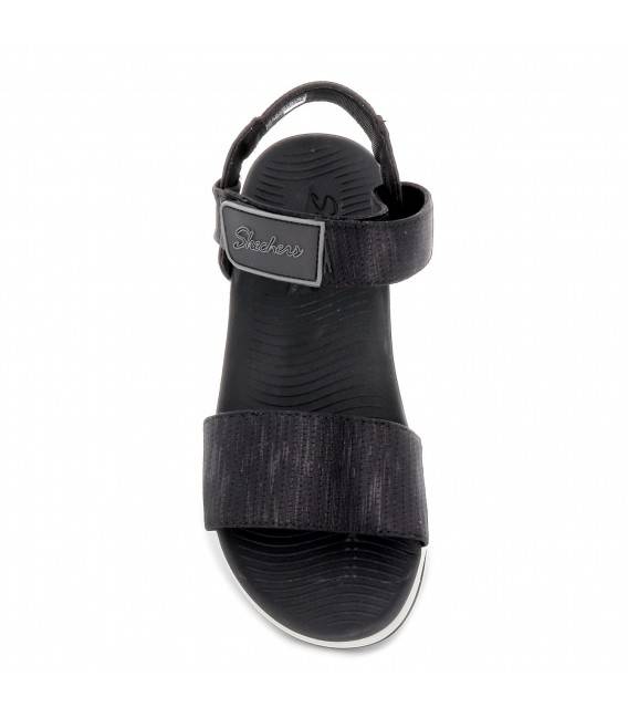 Sandalia diseño tira ancha empeine negra