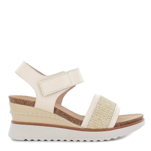 Sandalia cuña mujer planta bio anatómica beige
