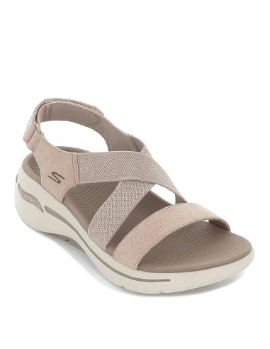 Sandalia diseño tiras cruzadas beige