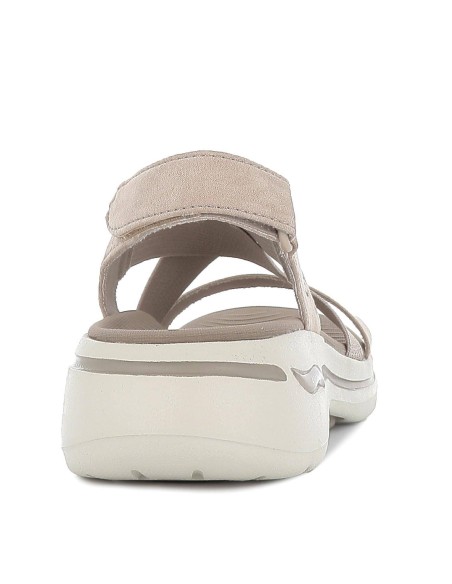 Sandalia diseño tiras cruzadas beige