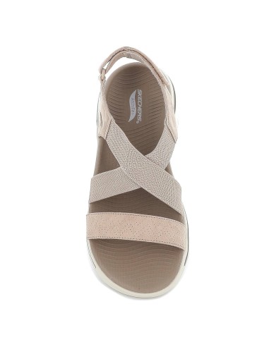 Sandalia diseño tiras cruzadas beige