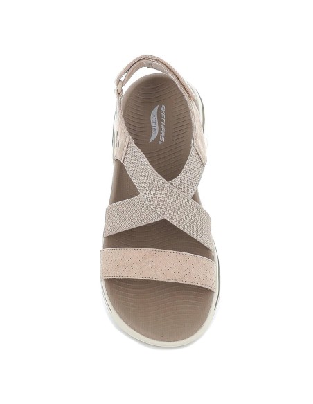 Sandalia diseño tiras cruzadas beige