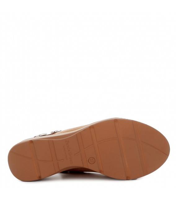 Sandalia plataforma acolchada mujer marrón