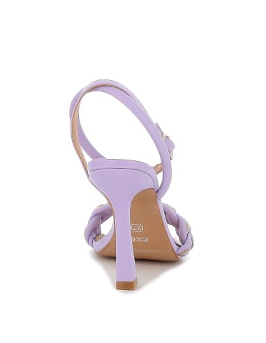 Sandalia de tacón con tira trenzada para mujer