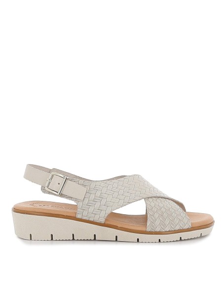 Sandalia cuña pala espiga blanca Blanco