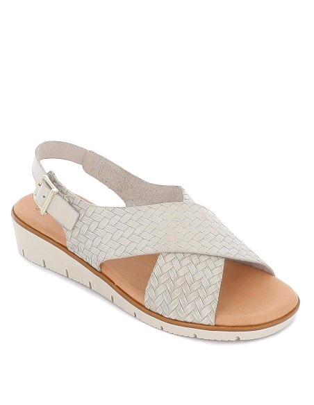 Sandalia cuña pala espiga blanca Blanco