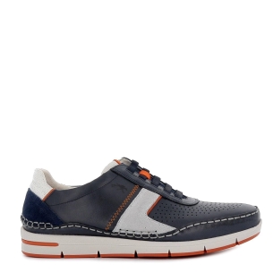 Zapatilla deportiva piel azul