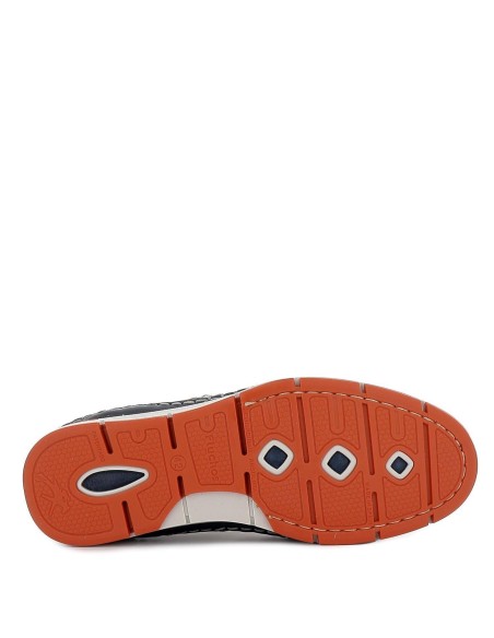 Zapatilla deportiva piel azul