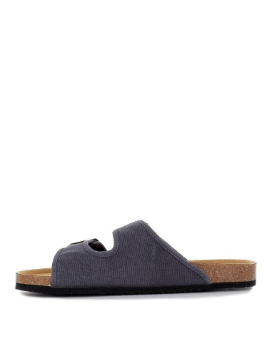 Sandalia bio vegana con doble tira y hebilla para hombre azul