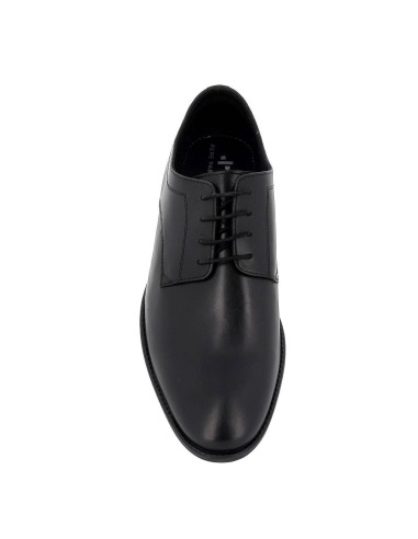 Zapato de cordones en piel suave de gran calidad en negro