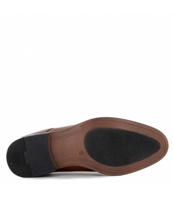 Zapato de cordones en piel suave de gran calidad en marrón