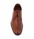 Zapato de cordones en piel combinada de gran calidad en marrón 