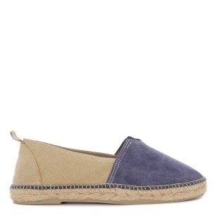 Alpargata de yute con elástico para hombre combinación azul marino y beige Azul