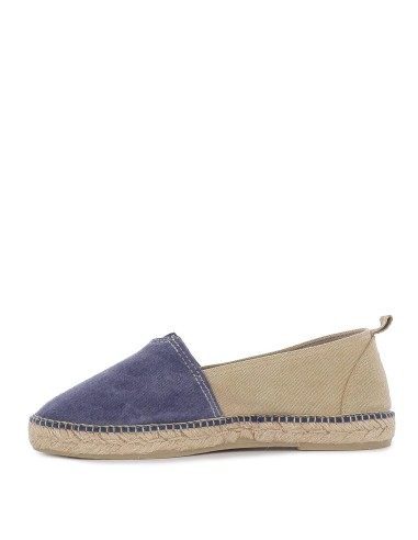Alpargata de yute con elástico para hombre combinación azul marino y beige Azul