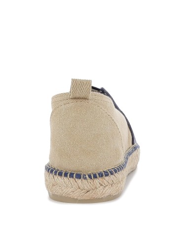 Alpargata de yute con elástico para hombre combinación azul marino y beige Azul