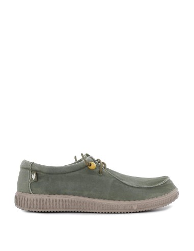 Zapatilla tipo mocasín hombre canvas verano verde Verde